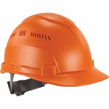 Ergodyne 8966 Lightweight Cap-Style Hard Hat Recommended for: Head, Construction, Oil & Gas, Forestry, Mining, Utility, Industrial - Sun, Rain Protection - Strap Closure - High-density Polyethylene (HDPE) - Orange - Lightweight, Cap Style, Adjustable Ratc