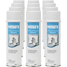 MISTY Citrus All-Purpose Cleaner For Multipurpose - Aerosol, Foam Spray - 19 fl oz (0.6 quart) - Citrus Scent - Non-flammable, Petroleum Free, Chlorine-free, Organic - White - 12 / Carton
