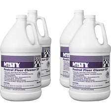 MISTY Neutral Floor Cleaner For Multi Surface - Concentrate - Liquid - 128 fl oz (4 quart) - Lemon Scent - Environmentally Friendly, Pleasant Scent - Green - 4 / Carton