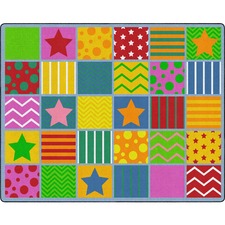 Flagship Carpets Silly Seating Classroom Rug 10.60 ft Length x 13.20 ft Width - Rectangle - Primary - Nylon