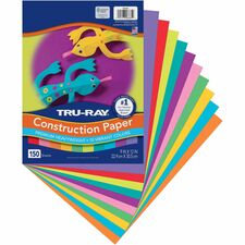Tru-Ray Construction Paper Art, Craft Project - Assorted - Paper, Sulphite, Fiber - 150 / Pack