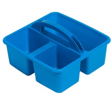 Deflecto Antimicrobial Kids Storage Caddy 3 Compartment(s) - 5.34" Height x 9.37" Width x 9.32" Depth - Antimicrobial, Lightweight, Portable, Mold Resistant, Mildew Resistant, Durable, Washable, Stackable - Blue - Polypropylene - 1 Each