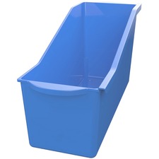 Deflecto Antimicrobial Kids Book Bin 7.35" Height x 14.20" Width x 5.34" Depth - Antimicrobial, Lightweight, Portable, Mold Resistant, Mildew Resistant, Stackable, Handle - Blue - Polypropylene - 1 Each