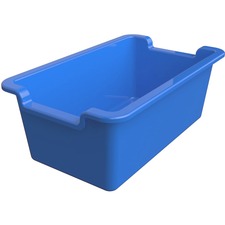 Deflecto Antimicrobial Rectangular Storage Bin 5.06" Height x 13.24" Width x 8.05" Depth - Antimicrobial, Lightweight, Mold Resistant, Mildew Resistant, Handle, Portable, Stackable - Blue - Polypropylene - 1 Each