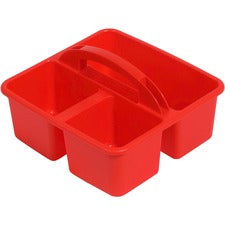 Deflecto Antimicrobial Kids Storage Caddy 3 Compartment(s) - 5.34" Height x 9.37" Width x 9.32" Depth - Antimicrobial, Lightweight, Portable, Mold Resistant, Mildew Resistant, Durable, Washable, Stackable - Red - Polypropylene - 1 Each