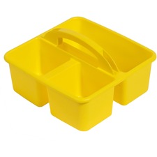 Deflecto Antimicrobial Kids Storage Caddy 3 Compartment(s) - 5.34" Height x 9.37" Width x 9.32" Depth - Antimicrobial, Lightweight, Portable, Mold Resistant, Mildew Resistant, Durable, Washable, Stackable - Yellow - Polypropylene - 1 Each