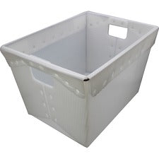 Flipside Translucent Plastic Storage Postal Tote External Dimensions: 13.3" Width x 11.6" Depth x 18.3" Height - Lid Closure - Plastic - Translucent - For Storage, Moving - 2 / Pack