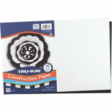 Tru-Ray Construction Paper Art Project, Craft Project - 12" Width x 18" Length - Black, White - Sulphite, Fiber, Paper - 72 / Pack