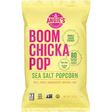 Angie's BOOMCHICKAPOP Ready-To-Eat Popcorn Non-GMO, Gluten-free - Sea Salt - 1 oz - 24 / Carton