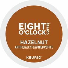 Eight O'Clock® K-Cup Hazelnut Coffee Compatible with Keurig Brewer - Light/Medium - K-Cup - Hazelnut, Arabica - 24 / Box