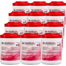 PDI Sani-Cloth Plus Germicidal Disposable Cloth 6.75" Length x 6" Width - Disposable, Disinfectant, Deodorize, Fungicide, Virucidal, Bactericide, Latex-free, Bleach-free, Pre-moistened, Antimicrobial - White - 160/Tub - 12 / Carton