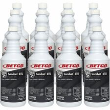 Betco Sanibet RTU Cleaner Ready-To-Use Spray - 32 fl oz (1 quart) - 12 / Carton - Yellow
