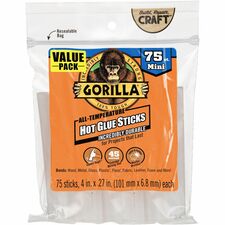 Gorilla Mini Hot Glue Sticks Clear - 75 / Pack