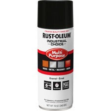 Rust-Oleum Industrial Choice Enamel Spray Paint Aerosol - Gloss - Black - 12 fl oz - 1 Each