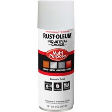 Rust-Oleum Industrial Choice Enamel Spray Paint Aerosol - Gloss - White - 12 fl oz - 1 Each