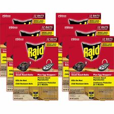 Raid Double Control Small Roach Baits Kills Cockroaches - Red - 12/Box - 6 / Carton