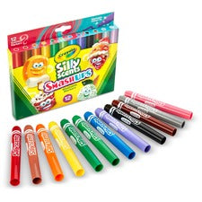 Crayola Silly Scents Slim Scented Washable Markers Washable - Assorted Ink - 12 / Pack