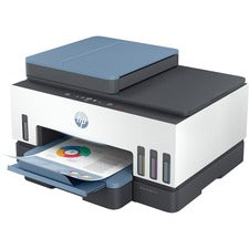 HP 7602 Wireless Smart Tank Inkjet Multifunction Printer - Color - White Copier/Fax/Printer/Scanner - 4800 x 1200 dpi Print - Automatic Duplex Print - Up to 6000 Pages Monthly - Color Flatbed Scanner - 1200 dpi Optical Scan - Color Fax - Gigabit Ethernet
