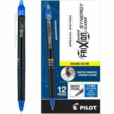 FriXion Synergy Clicker Erasable Gel Pen 0.5 mm Extra Fine Pen Point - Retractable - Erasable - Blue Ink - 1 Dozen