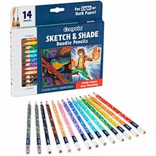 Crayola Sketch & Shade Doodle Pencils Graphite Lead - 2H, HB - Multicolor Barrel - 14 / Pack