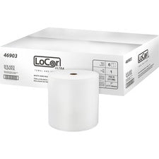 LoCor Paper Ultra Hard Wound Roll Towels 1 Ply - 7" Width x 700 ft Length - Full Emboss Pattern - White - Virgin Fiber - 6 / Carton