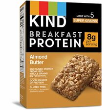 KIND Breakfast Protein Bars Gluten-free, Dairy-free, Peanut-free, Low Sodium - Almond Butter - 1.76 oz - 6 / Box