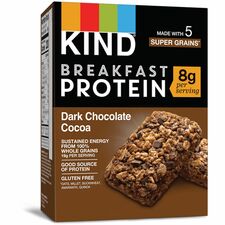 KIND Breakfast Protein Bars Gluten-free, Dairy-free, Low Sodium, Trans Fat Free, Peanut-free - Dark Chocolate Cocoa - 1.76 oz - 6 / Box