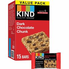 KIND Healthy Grains Bars Trans Fat Free, Gluten-free, Low Sodium, Cholesterol-free - Dark Chocolate Chunk - 1.20 oz - 15 / Box