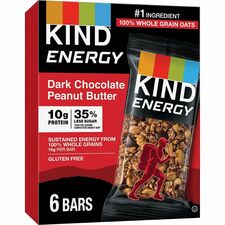 KIND Energy Bars Trans Fat Free, Gluten-free, Individually Wrapped - Dark Chocolate Peanut Butter - 2.10 oz - 6 / Box