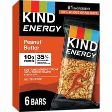 KIND Energy Bars Trans Fat Free, Gluten-free, Individually Wrapped - Peanut Butter - 2.10 oz - 6 / Box