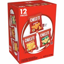 Cheez-It Variety Pack Individually Wrapped - Original, White Cheddar, Cheddar Jack Cheese - 12.10 oz - 12 / Box