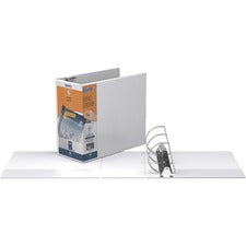 QuickFit D-Ring View Binders 5" Binder Capacity - Letter - 8 1/2" x 11" Sheet Size - 1000 Sheet Capacity - Fastener(s): D-Ring - Pocket(s): 2, Internal - Vinyl - White - Recycled - Print-transfer Resistant, PVC-free, Locking Ring, Exposed Rivet - 1 Each