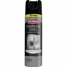 Weiman Stainless Steel Cleaner/Polish 17 oz (1.06 lb) - Streak-free, Fingerprint Resistant, Dust Resistant, Dirt Resistant, pH Neutral - Clear - 1 Each