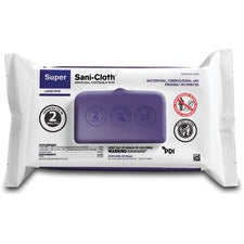 PDI HC Super Sani-Cloth Germicidal Disposable Wipe Ready-To-Use - 6.75" Length x 6" Width - Disposable, Disinfectant, Deodorize, Latex-free, Bleach-free, Phenol-free, Easy to Use, Pre-moistened, Strong, Antimicrobial - White - 80/Packet - 1 Each