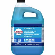 Cascade Professional All-Temp Rinse Aid Concentrate - 128 fl oz (4 quart) - Phthalate-free, Triclosan-free, Alkylphenol-free, Anti-limescale - Blue - 2 / Carton