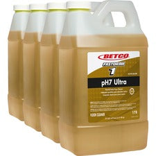 Betco FastDraw 1 pH7 Ultra Floor Cleaner Concentrate - 67.6 fl oz (2.1 quart) - Pleasant Lemon Scent - Film-free, pH Neutral, Low Foaming, Spill Proof, Chemical Resistant, Water Soluble - Yellow - 4 / Carton
