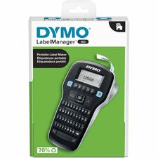 Dymo LabelManager 160 Portable Label Maker 0.25" , 0.38" , 0.50" - Battery - Black - Handheld - Auto Power Off, English Layout Keyboard, Compact, Lightweight, Portable