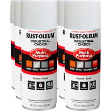 Rust-Oleum Industrial Choice Enamel Spray Paint Liquid - White - 12 fl oz - 6 / Carton