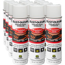 Rust-Oleum Color Precision Line Marking Paint Liquid - White - 17 fl oz - 12 / Carton