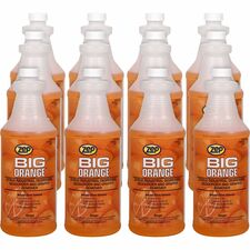 Zep Commercial Big Orange Citrus Industrial Cleaner 32 fl oz (1 quart) - Orange Citrus Scent - Deodorize, Organic, Caustic-free, Petroleum Free, Deodorant, Pleasant Scent, Butyl-free, Phosphate-free - Orange - 12 / Box