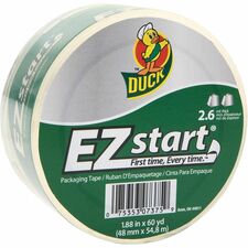 Duck Brand EZ START Packaging Tape 60 yd Length x 1.87" Width x 2.6 mil Thickness - Clear - 12 / Carton