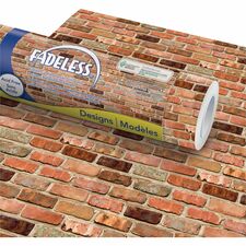 Fadeless Bulletin Board Paper Rolls Classroom, Door, File Cabinet, School, Home, Office Project, Display, Table Skirting, Party, Decoration - 48" Width x 50 ft Length - Reclaimed Brick - Paper - 1 Roll