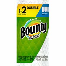 Bounty Select-A-Size Paper Towels - 24 Double Roll = 48 Regular 2 Ply - 90 Sheets/Roll - White - 24 / Carton
