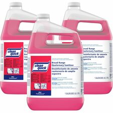P&G Clean Quick Quaternary Sanitizer Concentrate - 128 fl oz (4 quart) - Rinse-free - Red - 3 / Carton