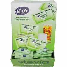 Njoy Green Stevia Sugar Substitute 0.035 oz (1 g) - Stevia Flavor - 400 / Box