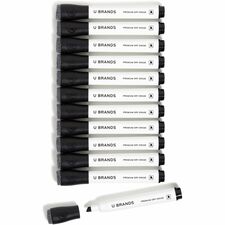 U Brands Chisel Tip Dry-Erase Markers Black Ink - 12 / Pack
