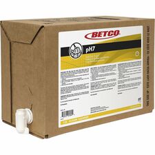 Betco pH7 Floor Cleaner Concentrate - 640 fl oz (20 quart) - 6.5 to 8.5 pH - Lemon Scent - pH Neutral, Water Soluble, Film-free, Haze-free - Clear, Yellow Bag - 1 Each