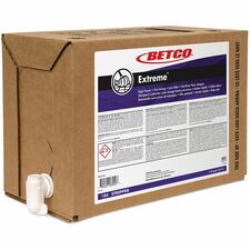 Betco Extreme Floor Stripper Concentrate - 640 fl oz (20 quart) - 11.8 to 12.8 pH - Lemon Scent - Fast Acting, Low Odor, Rinse-free - Green - 1 Each
