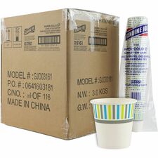 Genuine Joe 3 oz Cold Cups 50 / Pack - 20 / Carton - White - Paper - Cold, Beverage