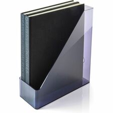 Officemate Literature/Magazine Holder Vertical - 12.2" Height x 10.3" Width x 4.3" Depth - Plastic - Translucent Gray - Sturdy, Durable, Reusable - 1 Each